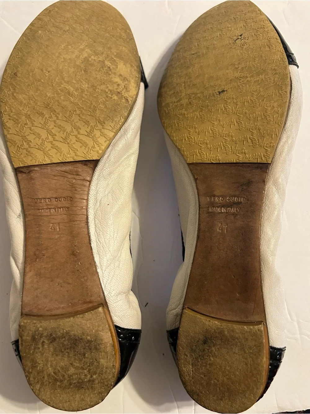 Black and White Bow Ballet Flats size 10